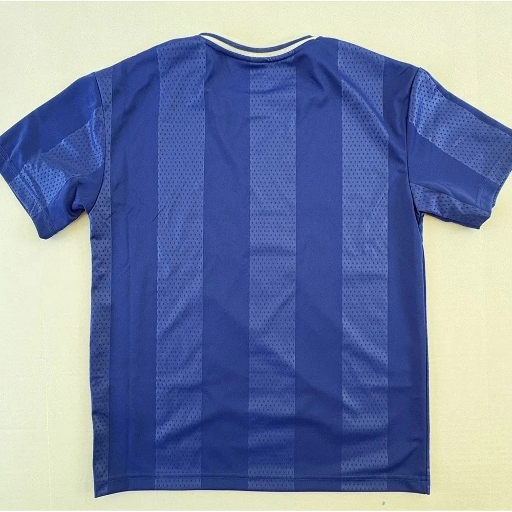 Converse Athletic Dept Blue Mesh V-Neck Graphic Logo Jersey T-Shirt Boys L NWT